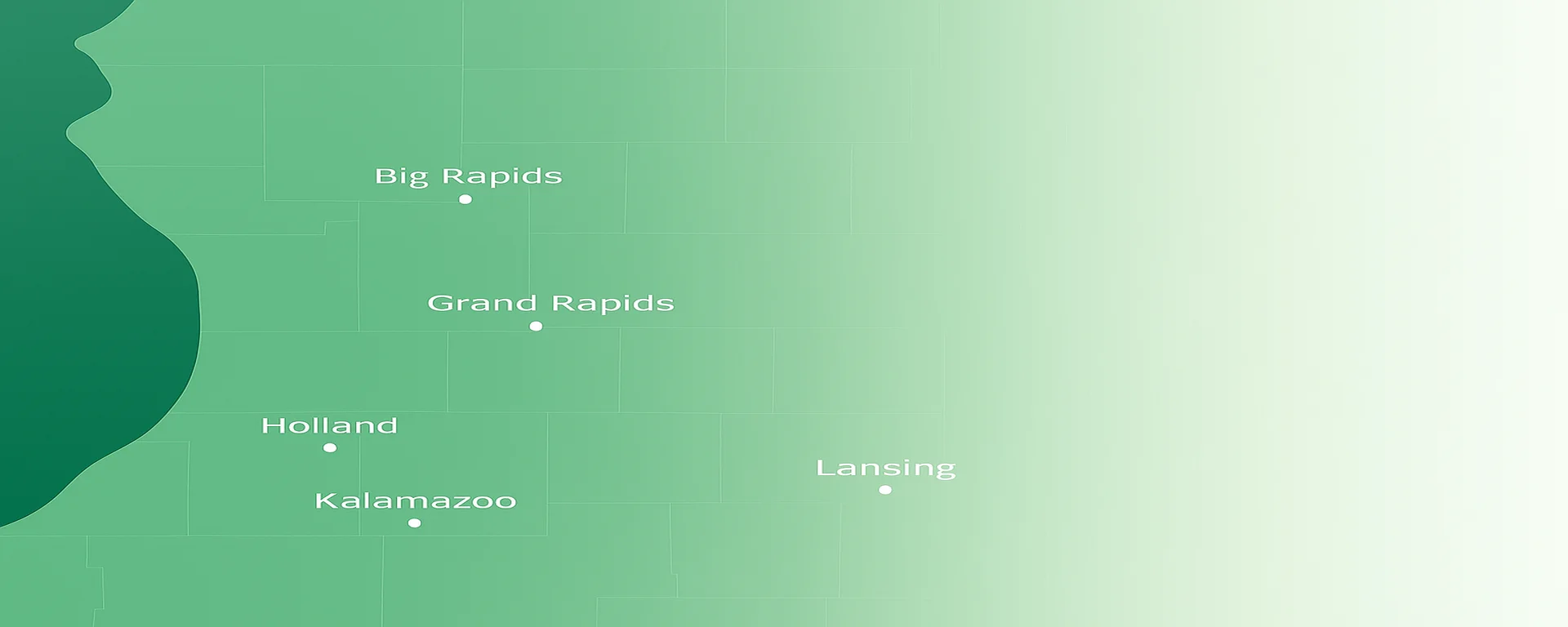 Map showing radon testing in west michigan