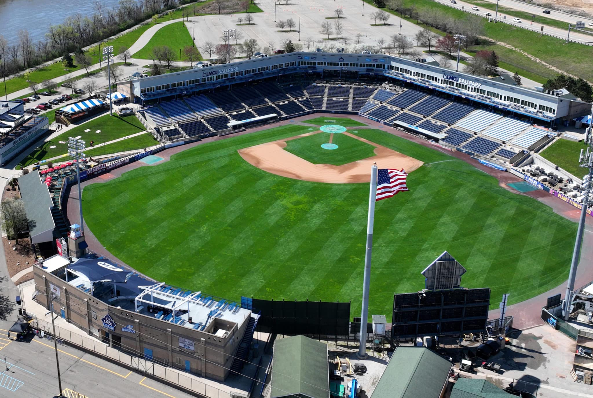 LMCU Ballpark in Comstock Park where high radon levels can be found.