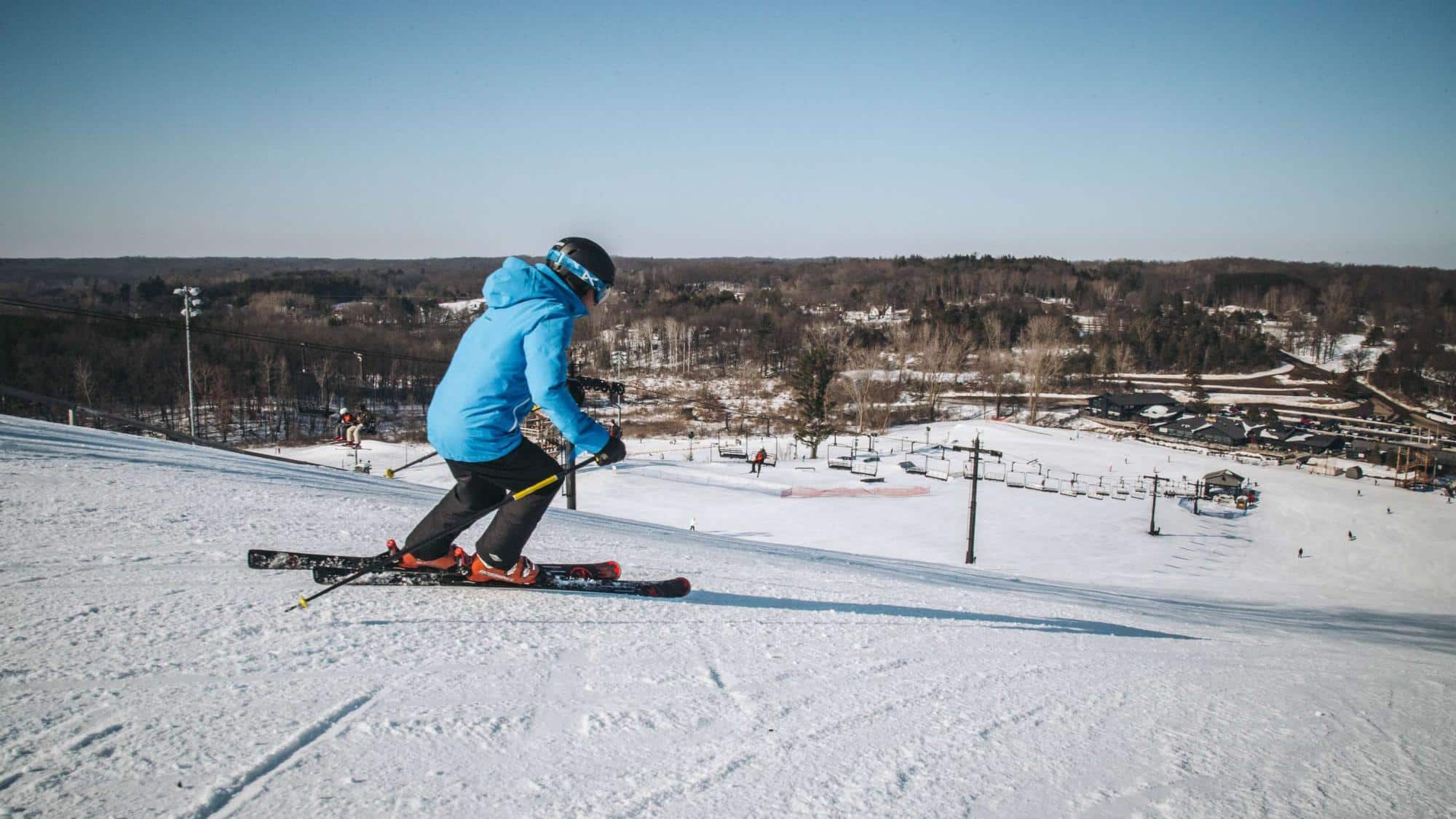 Ski slopes in Belmont, MI, where high radon levels are present.