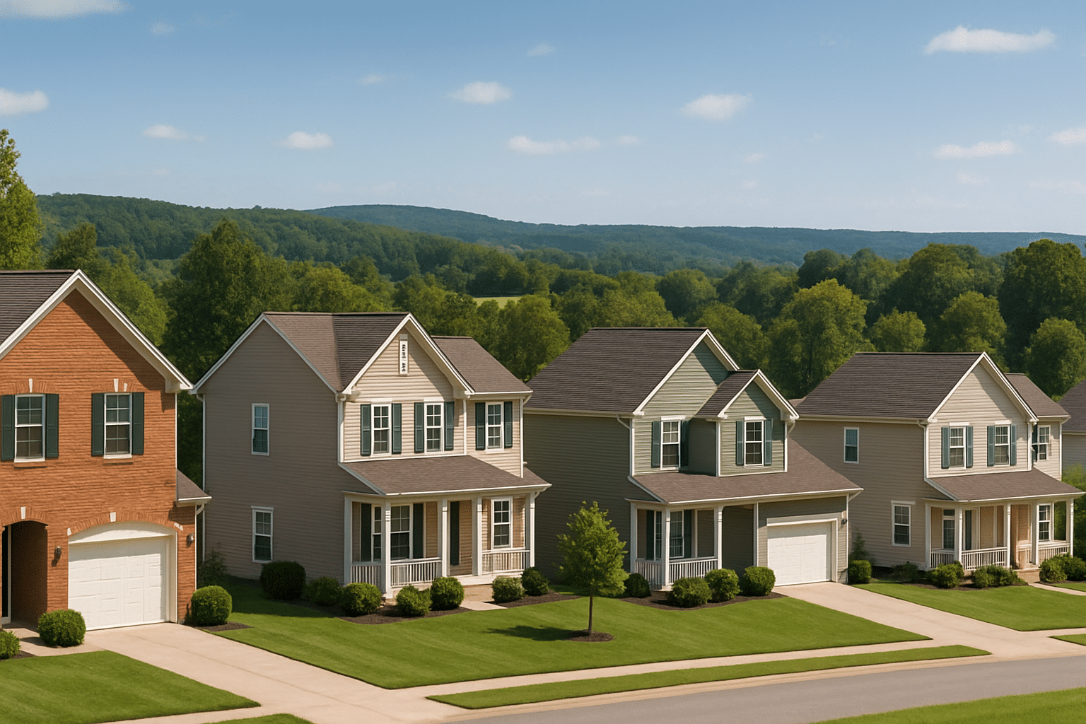 Suburban home with brick exterior used for radon testing services